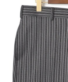 J.PRESS MEN 【J.PRESS ORIGINALS】Dark Pinstripe Wool New Piped Stem Slacks / Big Back Belt