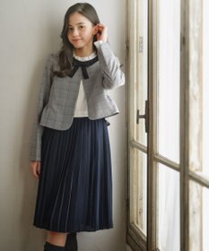 組曲 KIDS 【150-170㎝】グレンチェックジャケット＆プリーツワンピース セット