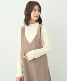 earth music&ecology スリーブ釦ニットプルオーバー