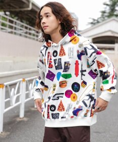 WEGO 総柄BIGプルパーカー