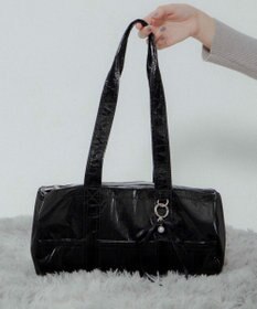 WEGO サテンリボンチャーム付きボストンバッグ