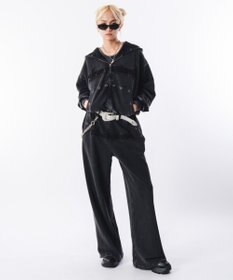 WEGO 【ウエストゴム/ユニセックス着用ITEM】ブリーチハトメスウェットパンツ