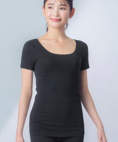 Wing あったかインナー オーガニックコットン混 やわらかくやさしい肌ざわり 【綿の贅沢オーガニック】 綿混 保温性 3分袖 半袖 秋 冬 EL4331 ウイング／ワコール