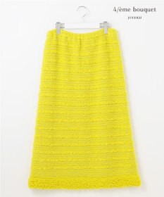 自由区 【カトリエムブーケ】Tweed melange フリンジスカート イエロー系