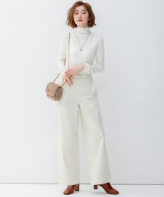 23区 S 【洗える】23区DENIM ベルベットストレッチ ワイドパンツ