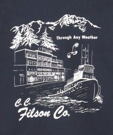 JOSEPH ABBOUD MOUNTAIN LONG SLEEVE FRONTIER GRAPPHIC T-SHIRT ネイビー