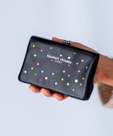 tsumori chisato CARRY キラキラ石 がま口 2つ折り財布