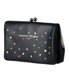 tsumori chisato CARRY キラキラ石 がま口 2つ折り財布