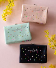 tsumori chisato CARRY キラキラ石 がま口 2つ折り財布
