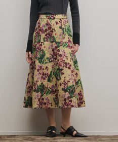 GRACE CONTINENTAL フラワージャガードフレアスカート