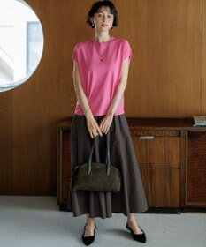 23区 L レーヨンポリエステルストレッチ フレンチスリーブ ニット