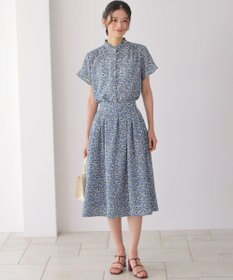 組曲 フラワーガーデンプリント ブラウス