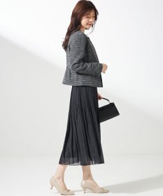 ANY SIS リップルボーダーストレッチ ノーカラージャケット