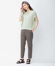 J.PRESS LADIES 【洗える・撥水・防汚】コットンFITTYシャーク テーパード パンツ