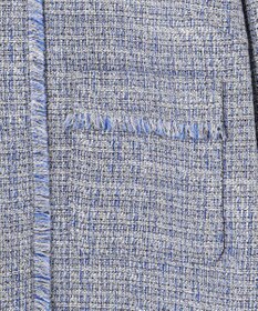 自由区 【セットアップ対応・洗える】ライトミックスツイード ジャケット