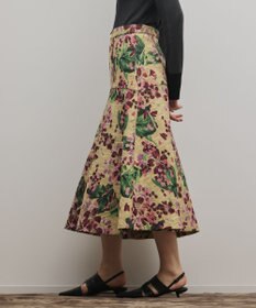 GRACE CONTINENTAL フラワージャガードフレアスカート