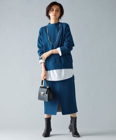 自由区 【WEB限定カラーあり】【セットアップ対応・洗える】レーヨンストレッチモックネック ニット