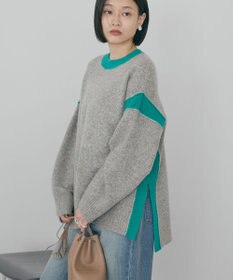 AMERICAN HOLIC バイカラーニットプルオーバー【WEB限定カラー有り】