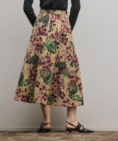 GRACE CONTINENTAL フラワージャガードフレアスカート
