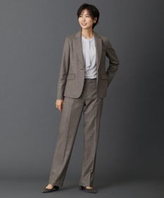 J.PRESS LADIES S 【セットアップ対応】ウールストレッチツイード ストレート パンツ
