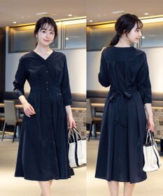 Tiaclasse L 【新色追加・洗える】バックリボン前開きワンピース