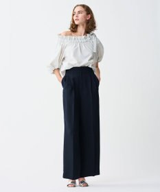 uncrave 【防シワ・洗濯機洗い可】ウォッシャブル ダブルクロス ワイドパンツ