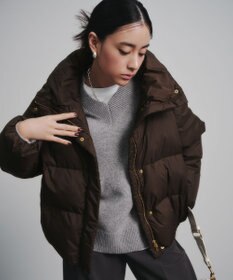 UNFILO 【VERY掲載 / 自宅で洗濯OK / 軽量で暖かい】TAIONコラボ ショートダウン ブラウン