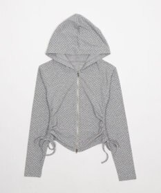 WEGO サイドリボンカットジップパーカー