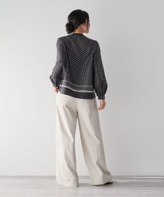 YECCA VECCA ドットパネル柄リボンブラウス