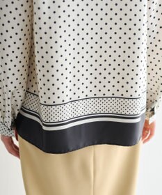 YECCA VECCA ドットパネル柄リボンブラウス