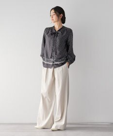 YECCA VECCA ドットパネル柄リボンブラウス