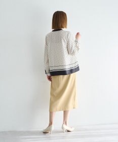 YECCA VECCA ドットパネル柄リボンブラウス