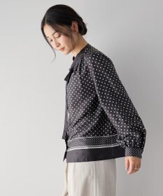 YECCA VECCA ドットパネル柄リボンブラウス
