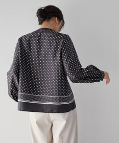 YECCA VECCA ドットパネル柄リボンブラウス