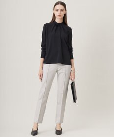 ICB L 【洗える】ストレッチジョーゼット ハイネックブラウス