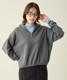 ANY L スウェットライクハーフジップニット