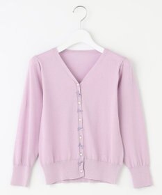 Feroux リボンパール七分袖 カーディガン