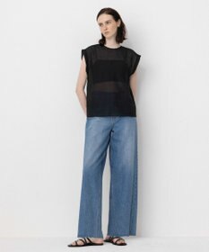 NAVE 【Nave・洗える/シアー素材】シアーリンクル ノースリーブブラウス