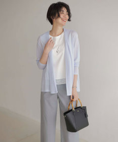 J.PRESS LADIES L 【洗える】ミラノ風天竺シアー カーディガン