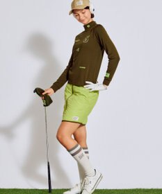 PW CIRCULUS 【裏起毛であたたか】【WOMEN】CATモチーフ  裏起毛ロングスリーブモックネックT   ゴルフウェア レディース