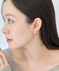 Phoebe 〈金属アレルギー対応〉バランスパールフープイヤリング　ゴールド/ステンレス/大ぶり/存在感◎/主役級