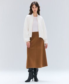 BEIGE， LEMOORE / ウールリバーAラインスカート