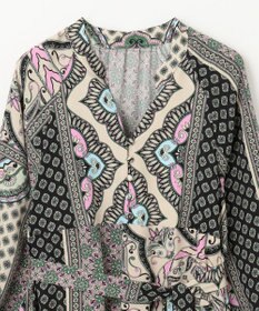 GRACE CONTINENTAL カフタンプリントロングワンピース