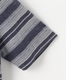 JOSEPH ABBOUD 【キングサイズ・吸水速乾】リネンマルチボーダー ポロシャツ