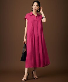 自由区 【カタログ掲載・WEB限定カラーあり】シアーラミーローンスキッパーシャツ ワンピース