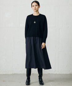 自由区 【カタログ掲載】ウールミラノ異素材 ワンピース