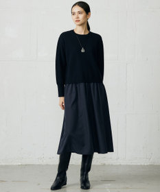 自由区 【カタログ掲載】ウールミラノ異素材 ワンピース
