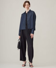 ICB 【洗える】コットンリヨセルデニム クロップドシャツ