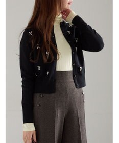 Te chichi ビジューニットコンパクトカーディガン