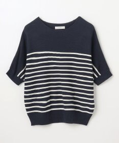 ANY 【洗濯機可/UVカット/アンチピリング】ハーフスリーブガーターニット